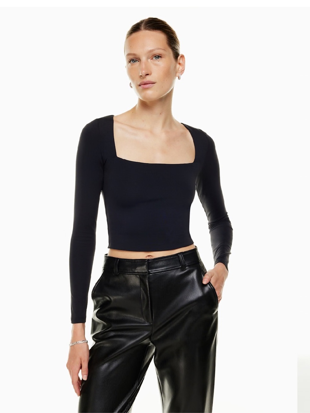 Babaton Black Contour Squareneck Longsleeve